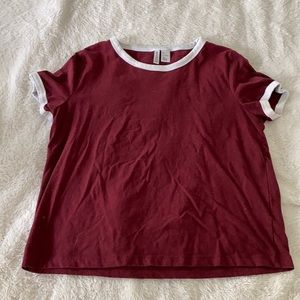 basic dark red tee